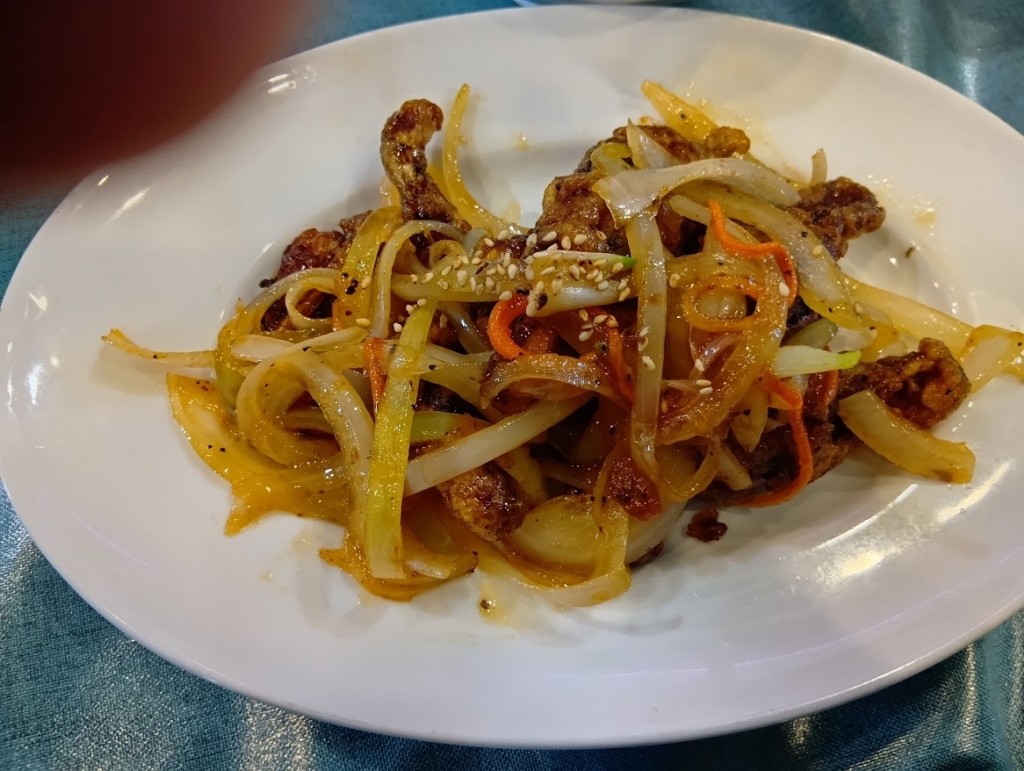 カエルの炒め物